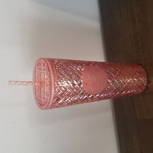 Starbucks 2021 Winter Holiday Jeweled Tumbler Cold Cup 24oz Rose Gold